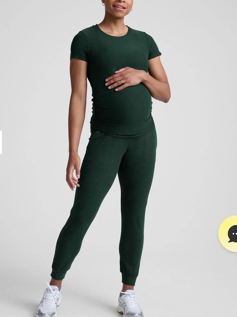 Spacedye Beyond the Bump Maternity Midi Jogger - Midnight Green Heather / S